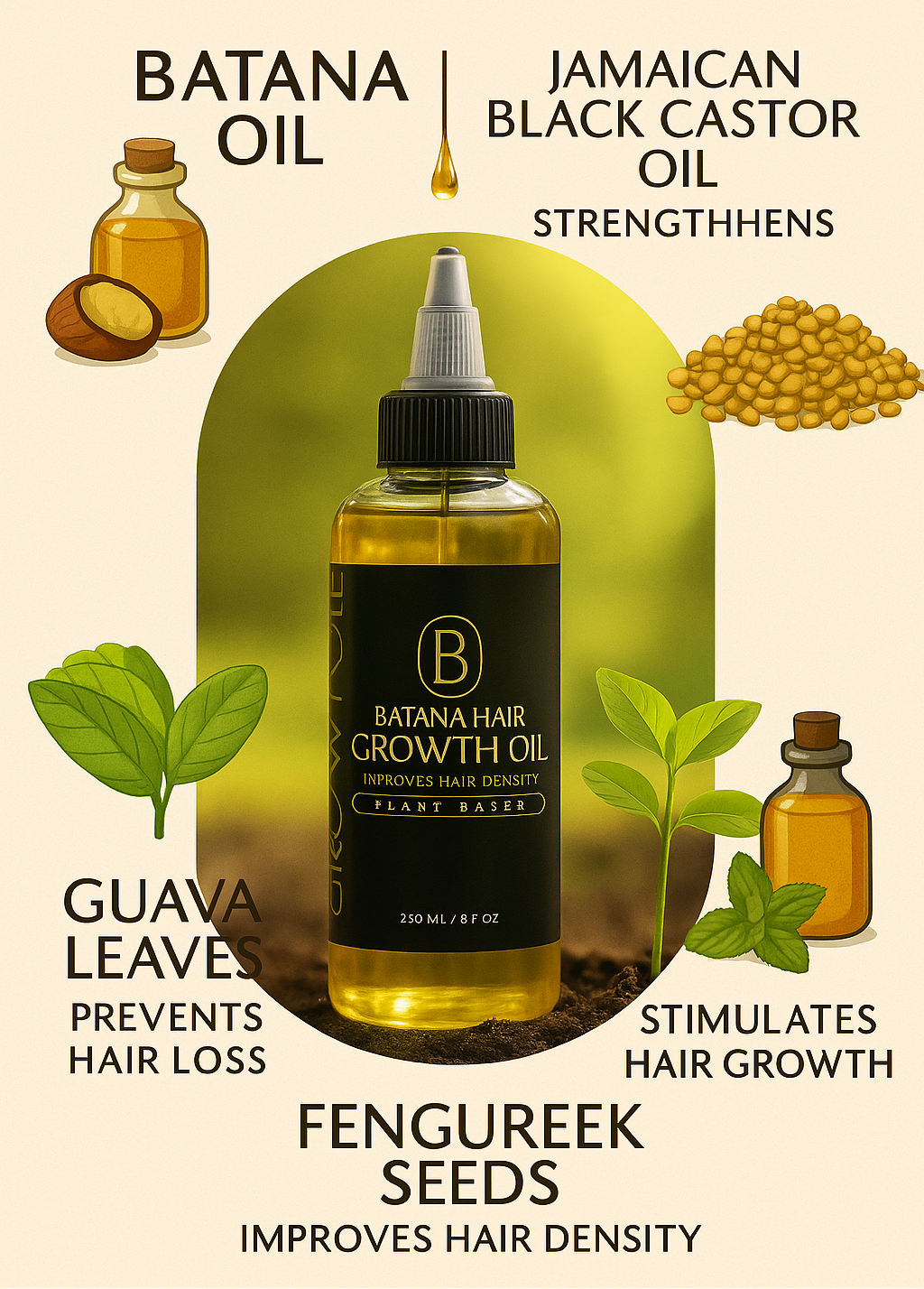 Batana Hair Growth Oil + Jamaican Black Castor Oil